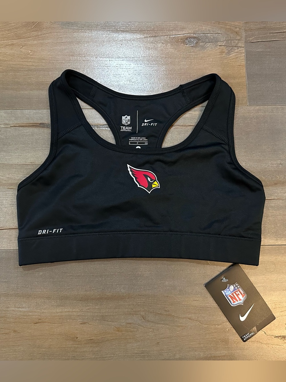 NFL Arizona Cardinals Black Dri-FIT Team Apparel Sports Bra